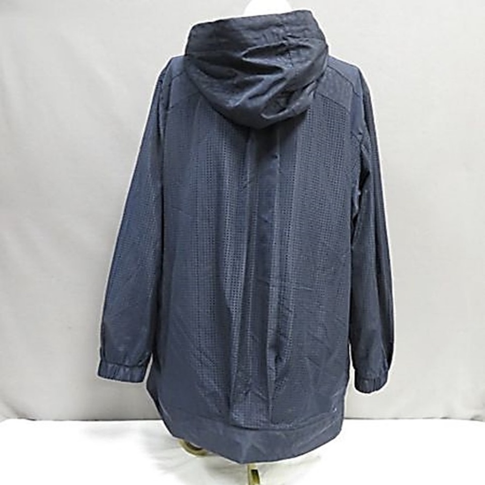 MICHAEL KORS ZIP FRONT NAVY HOODED RAIN JACKET - Picture 2 of 4